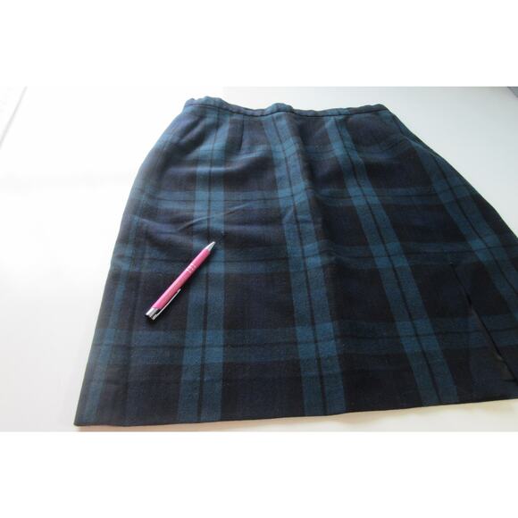 Alanni By Donny Brook 100% Wool Blue/Green Plaid Skirt Women 14  Made In Ukraine - Picture 4 of 12